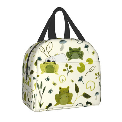 Cottagecore Aesthetic Cute Vintage Γυναικείες τσάντες με θερμομόνωση βατράχου και σαλιγκαριού Φορητό κουτί φαγητού αποθήκευσης γεύματος