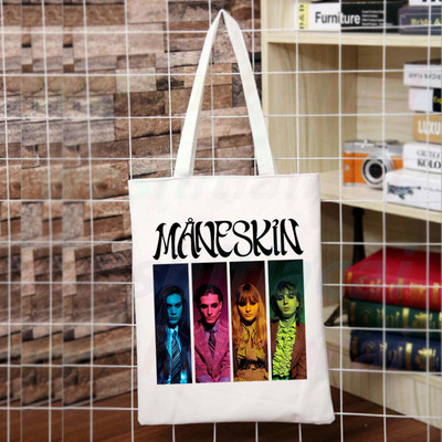 Maneskin Hip Hop Gótikus Punk Rock Grafika Korea Ulzzang Shopper Bag Canvas Tote Bag Kézitáskák Női Táska Harajuku Válltáskák