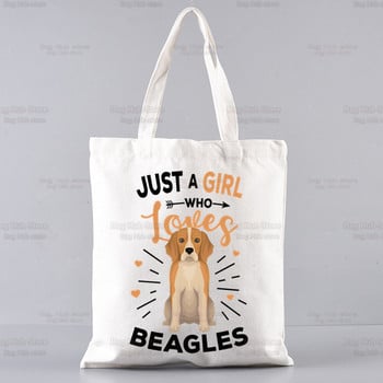 Beagle Cartoon Ulzzang Shopper τσάντα εκτύπωσης καμβάς Bagel Dog Cute tote τσάντες τσάντες γυναικείες τσάντες Harajuku τσάντες ώμου