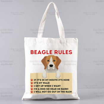 Beagle Cartoon Ulzzang Shopper τσάντα εκτύπωσης καμβάς Bagel Dog Cute tote τσάντες τσάντες γυναικείες τσάντες Harajuku τσάντες ώμου