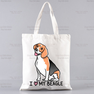 Dámska taška s kresleným vzorom Beagle Ulzzang s potlačou a bagelovým psíkom, roztomilá tote taška, kabelky, dámska taška Harajuku, tašky cez rameno
