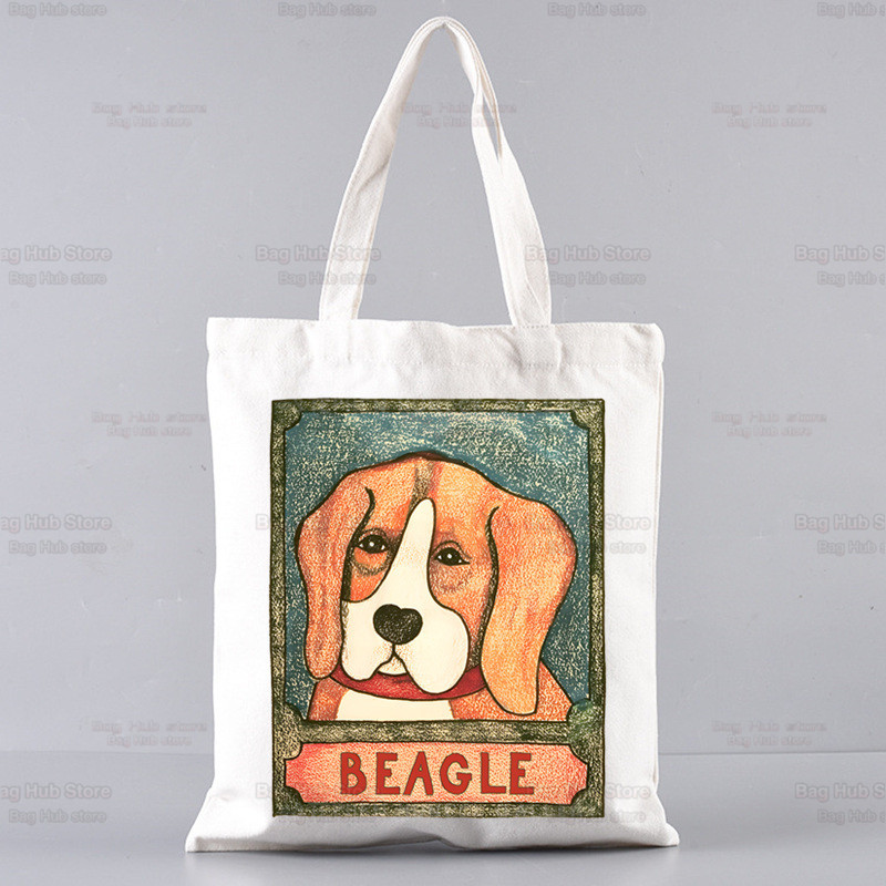 Dámska taška s kresleným vzorom Beagle Ulzzang s potlačou a bagelovým psíkom, roztomilá tote taška, kabelky, dámska taška Harajuku, tašky cez rameno