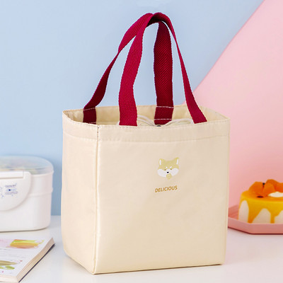 Nagy női ebédlőtáska jelvénnyel, hordozható szigetelő ebédlődoboz tasak, vastag cipzáras, termikus élelmiszer-hűtőtáska iskolai piknikhez