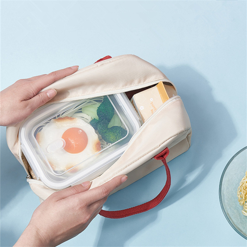 Nagy női ebédlőtáska jelvénnyel, hordozható szigetelő ebédlődoboz tasak, vastag cipzáras, termikus élelmiszer-hűtőtáska iskolai piknikhez