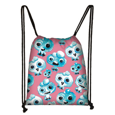 Crna mačka / 666 / Vještičji uzorak torbica s uzicom Halloween stil Baphomet ruksaci Ženska torba za pohranu za putne djevojke Držač cipela