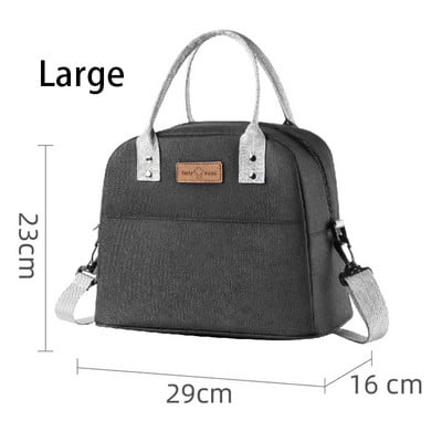 Hordozható válltáskák nagy kapacitású, hőszigetelt piknik ebédlődoboz Crossbody táska női irodai munka Élelmiszer kézitáska táska