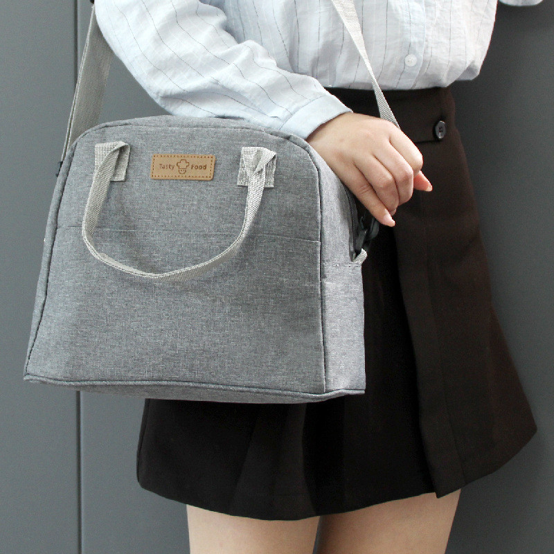 Hordozható válltáskák nagy kapacitású, hőszigetelt piknik ebédlődoboz Crossbody táska női irodai munka Élelmiszer kézitáska táska