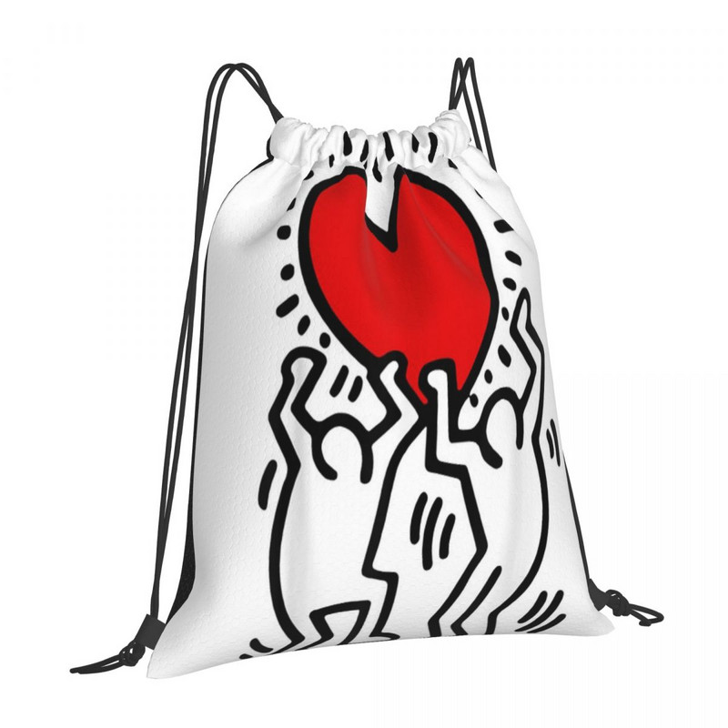Smiješni Keiths Harings Dizajn Umjetničke torbe sa uzicom Ruksaci Školske torbe sa uzicom Dječji ruksak Mali ruksak Ženski
