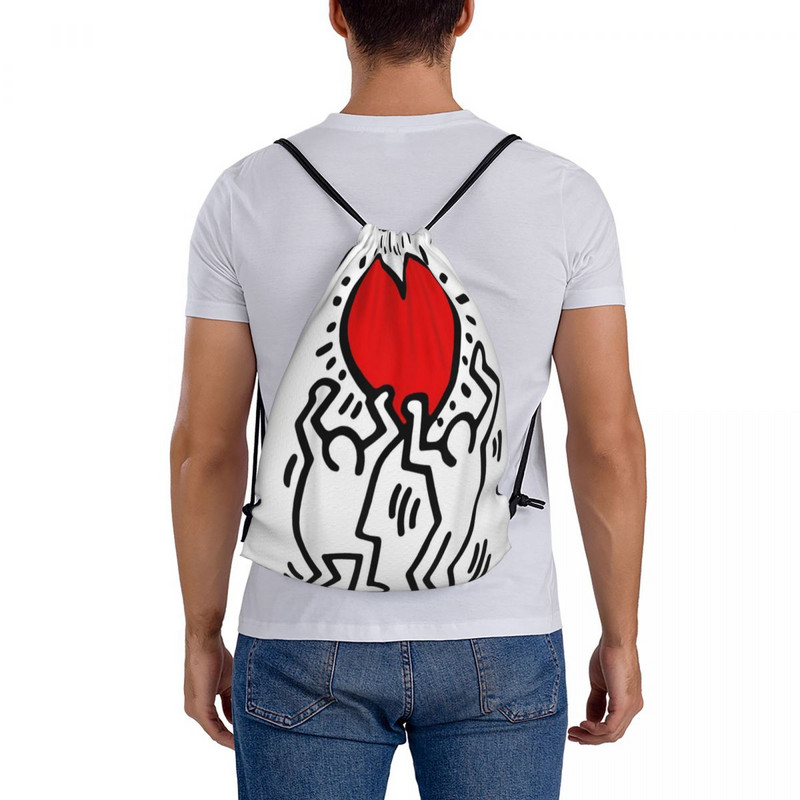 Smiješni Keiths Harings Dizajn Umjetničke torbe sa uzicom Ruksaci Školske torbe sa uzicom Dječji ruksak Mali ruksak Ženski