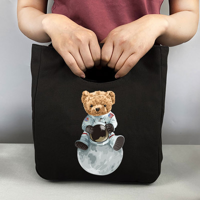 Nova prijenosna termo torba za ručak Putna platnena torba za piknik Sklopive rashladne torbe za pohranu izolirane hranom Otisak medvjeda za školski ured