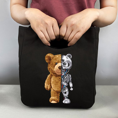 Nova prijenosna termo torba za ručak Putna platnena torba za piknik Sklopive rashladne torbe za pohranu izolirane hranom Otisak medvjeda za školski ured