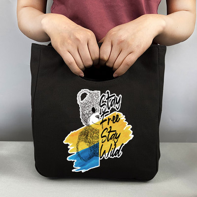 Nova prijenosna termo torba za ručak Putna platnena torba za piknik Sklopive rashladne torbe za pohranu izolirane hranom Otisak medvjeda za školski ured