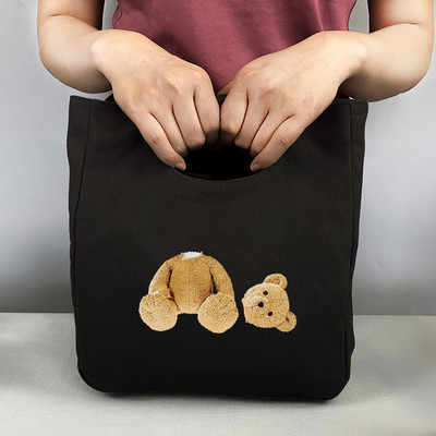 Nova prijenosna termo torba za ručak Putna platnena torba za piknik Sklopive rashladne torbe za pohranu izolirane hranom Otisak medvjeda za školski ured