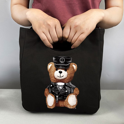 Nova prijenosna termo torba za ručak Putna platnena torba za piknik Sklopive rashladne torbe za pohranu izolirane hranom Otisak medvjeda za školski ured