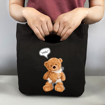 Nova prijenosna termo torba za ručak Putna platnena torba za piknik Sklopive rashladne torbe za pohranu izolirane hranom Otisak medvjeda za školski ured