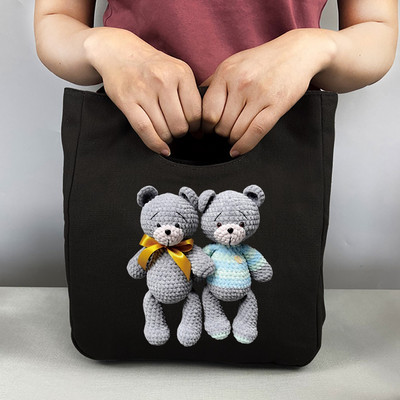 Nova prijenosna termo torba za ručak Putna platnena torba za piknik Sklopive rashladne torbe za pohranu izolirane hranom Otisak medvjeda za školski ured