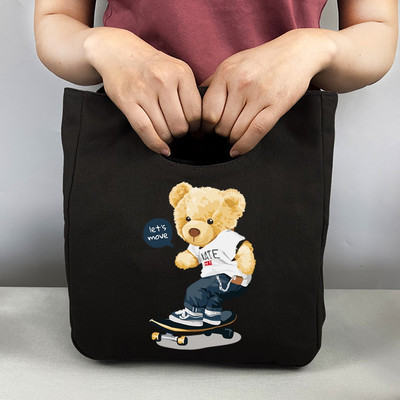 Nova prijenosna termo torba za ručak Putna platnena torba za piknik Sklopive rashladne torbe za pohranu izolirane hranom Otisak medvjeda za školski ured