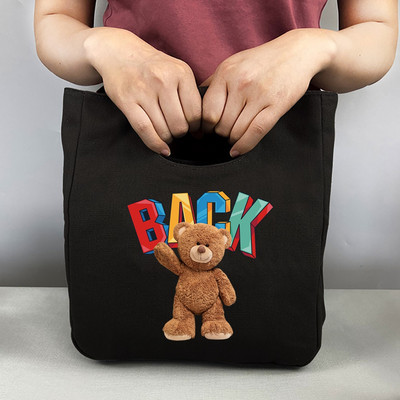 Nova prijenosna termo torba za ručak Putna platnena torba za piknik Sklopive rashladne torbe za pohranu izolirane hranom Otisak medvjeda za školski ured