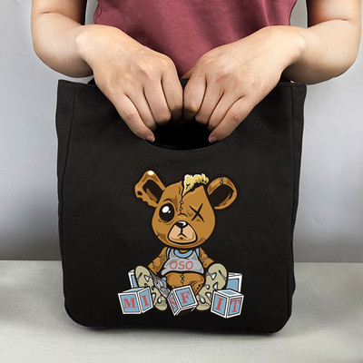 Nova prijenosna termo torba za ručak Putna platnena torba za piknik Sklopive rashladne torbe za pohranu izolirane hranom Otisak medvjeda za školski ured