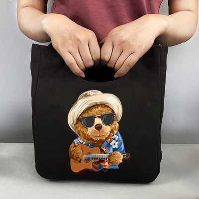 Nova prijenosna termo torba za ručak Putna platnena torba za piknik Sklopive rashladne torbe za pohranu izolirane hranom Otisak medvjeda za školski ured