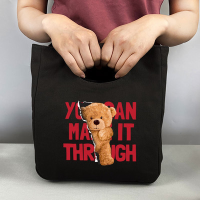 Nova prijenosna termo torba za ručak Putna platnena torba za piknik Sklopive rashladne torbe za pohranu izolirane hranom Otisak medvjeda za školski ured