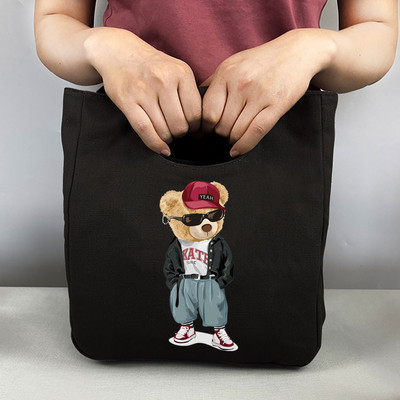 Nova prijenosna termo torba za ručak Putna platnena torba za piknik Sklopive rashladne torbe za pohranu izolirane hranom Otisak medvjeda za školski ured