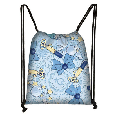 Lovely Bowknot 3D nyomtatás, húzózsinór táska lányoknak Bowknot Magic Stick hátizsák utazási puha hátú tárolótáska gyerekeknek könyves táska a legjobb ajándék