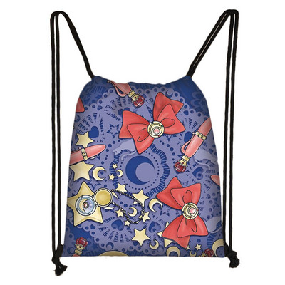 Lovely Bowknot 3D nyomtatás, húzózsinór táska lányoknak Bowknot Magic Stick hátizsák utazási puha hátú tárolótáska gyerekeknek könyves táska a legjobb ajándék