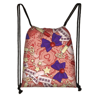 Lovely Bowknot 3D nyomtatás, húzózsinór táska lányoknak Bowknot Magic Stick hátizsák utazási puha hátú tárolótáska gyerekeknek könyves táska a legjobb ajándék