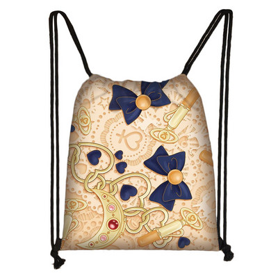 Lovely Bowknot 3D nyomtatás, húzózsinór táska lányoknak Bowknot Magic Stick hátizsák utazási puha hátú tárolótáska gyerekeknek könyves táska a legjobb ajándék