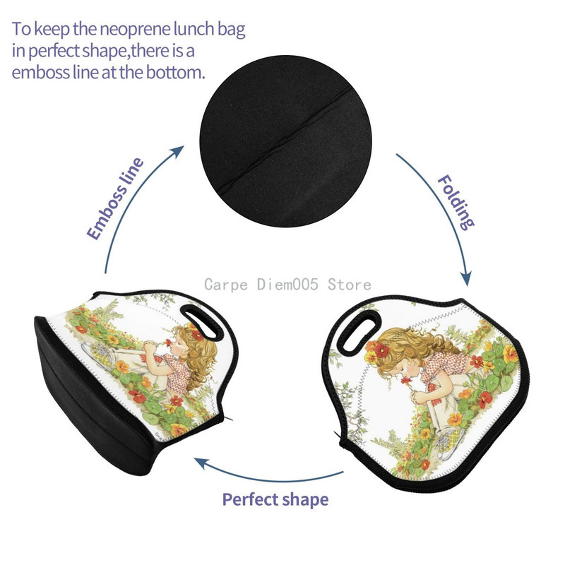 Sarah Kay Neoprenska torba za ručak/kutija za ručak/torba za ručak/torbe za piknik Izolirani hladnjak Organizator putovanja Školski radni ured