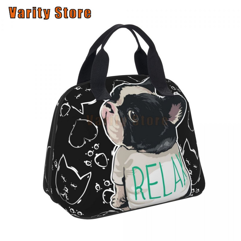 Prancūzų buldogas Moterų pietų krepšys Izoterminis Kelioninis Rankinis Pakuotė Maisto Termo maišeliai Termo maišelis Vaikų Darbinis Pietums Krepšys