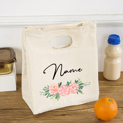 Floare personalizată personalizată cu nume, cutie de prânz funcțională, cutie de prânz, izolată, portabilă, pungi pentru picnic, pungi termice pentru mâncare, cadouri pentru ea
