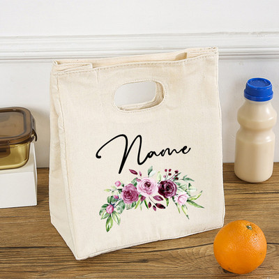 Floare personalizată personalizată cu nume, cutie de prânz funcțională, cutie de prânz, izolată, portabilă, pungi pentru picnic, pungi termice pentru mâncare, cadouri pentru ea