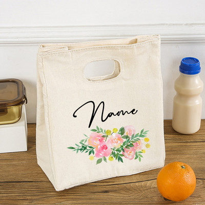 Floare personalizată personalizată cu nume, cutie de prânz funcțională, cutie de prânz, izolată, portabilă, pungi pentru picnic, pungi termice pentru mâncare, cadouri pentru ea