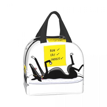 Greyhound Dog Resuable Lunch Box Γυναικείο Πολυλειτουργικό Γκρι Θερμικό Ψύκτη Τροφίμων μονωμένη τσάντα μεσημεριανού Παιδικά Παιδιά Σχολείου