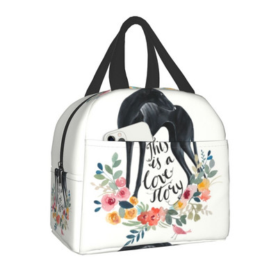 Cutie de prânz reutilizabilă pentru câini ogar, pentru femei, multifuncțională, gri, răcitoare termică, geantă de prânz izolată pentru alimente, copii, școlari