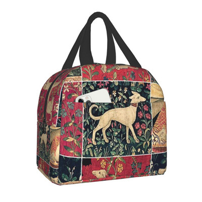 Cutie de prânz reutilizabilă pentru câini ogar, pentru femei, multifuncțională, gri, răcitoare termică, geantă de prânz izolată pentru alimente, copii, școlari