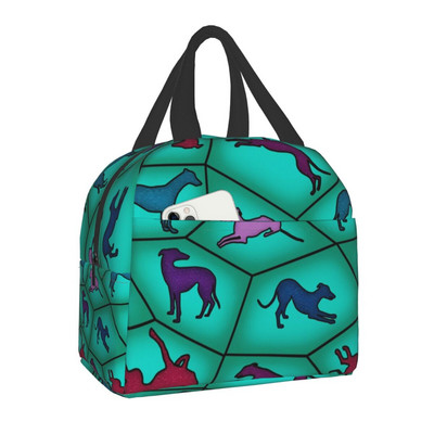 Cutie de prânz reutilizabilă pentru câini ogar, pentru femei, multifuncțională, gri, răcitoare termică, geantă de prânz izolată pentru alimente, copii, școlari
