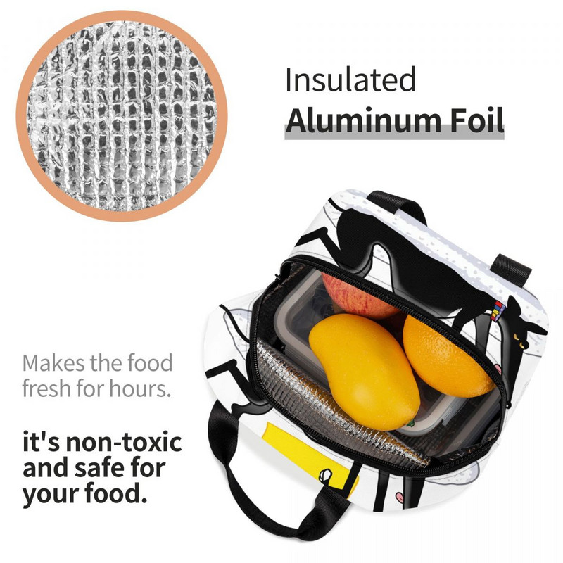 Cutie de prânz reutilizabilă pentru câini ogar, pentru femei, multifuncțională, gri, răcitoare termică, geantă de prânz izolată pentru alimente, copii, școlari