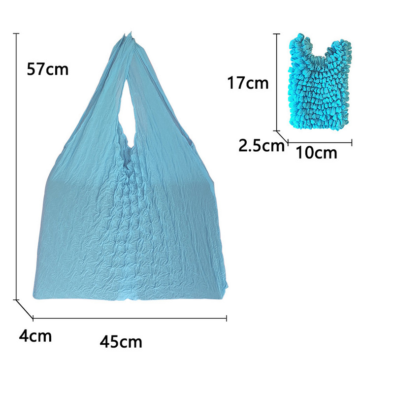 Geantă de cumpărături nouă, reutilizabilă, pliată, retractabilă, pentru femei, de mare capacitate, pentru femei, geantă de umăr pliabilă.