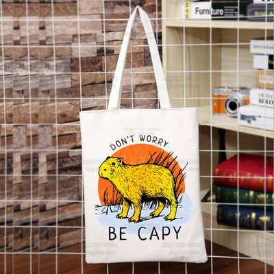 Capybara Cartoon Slatka životinja Torba za kupovinu Capybaras Bolsas De Tela Na rame Capibara Jutena torba Pamučna torba Sacola Reciclaje od jute