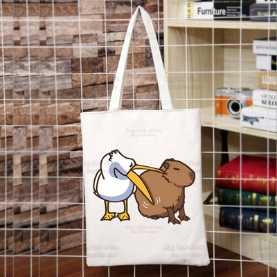 Capybara Cartoon Slatka životinja Torba za kupovinu Capybaras Bolsas De Tela Na rame Capibara Jutena torba Pamučna torba Sacola Reciclaje od jute