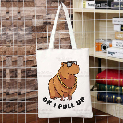 Capybara Cartoon Slatka životinja Torba za kupovinu Capybaras Bolsas De Tela Na rame Capibara Jutena torba Pamučna torba Sacola Reciclaje od jute