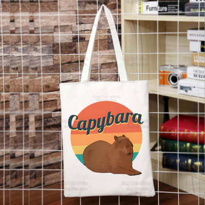 Capybara Cartoon Slatka životinja Torba za kupovinu Capybaras Bolsas De Tela Na rame Capibara Jutena torba Pamučna torba Sacola Reciclaje od jute