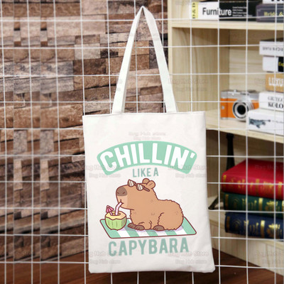 Capybara Cartoon Slatka životinja Torba za kupovinu Capybaras Bolsas De Tela Na rame Capibara Jutena torba Pamučna torba Sacola Reciclaje od jute