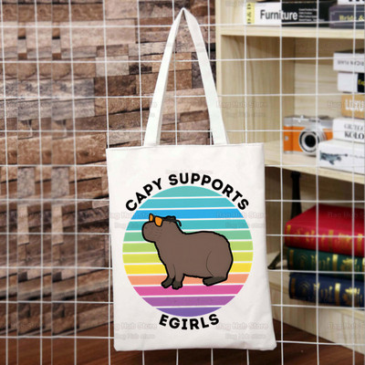 Capybara Cartoon Slatka životinja Torba za kupovinu Capybaras Bolsas De Tela Na rame Capibara Jutena torba Pamučna torba Sacola Reciclaje od jute