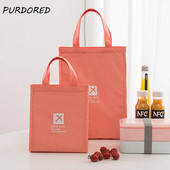 PURDORED 1 kom jednobojna torba za ručak za žene Termalna kutija za piknik torba za ručak Izolacija Bento torbica Organizator za hranu za putovanja učenika