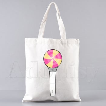 Twice Women Canvas Tote Bag Eco Τσάντα αγορών Τσάντα ώμου μεγάλης χωρητικότητας για γυναίκες Γυναικεία πτυσσόμενη τσάντα αγορών παραλίας