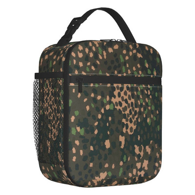 Geantă de prânz izolată Camo pentru femei, impermeabilă, militară, de camuflaj, Geanta termică pentru prânz, pe plajă, camping, călătorie